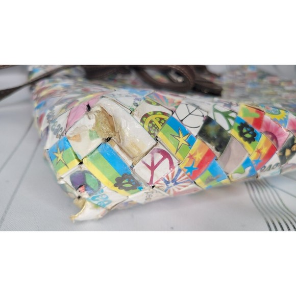 Nahui Ollin Candy Wrapper Peace Sign Love Doves Hippy‎ Retro Unique Purse READ - Picture 12 of 16